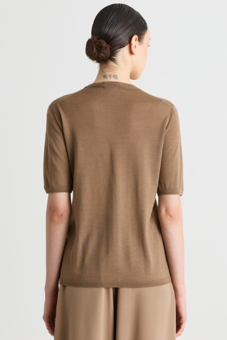 Maglia in lana a maniche corte
