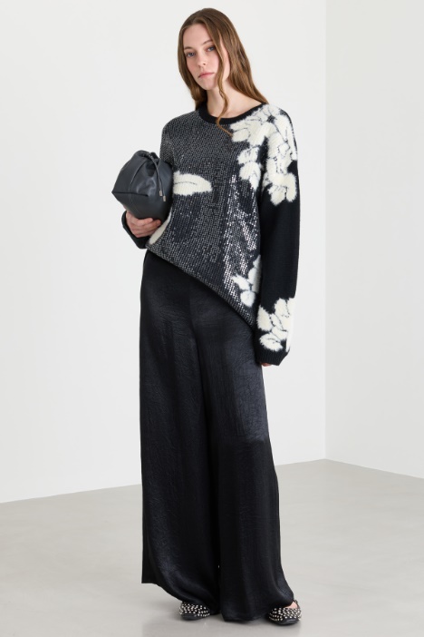 Maglia jacquard con paillettes - Intrend