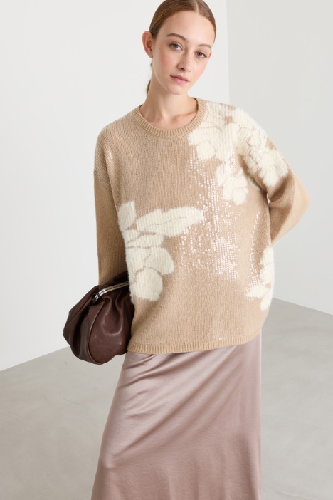 Maglia jacquard con paillettes - Intrend