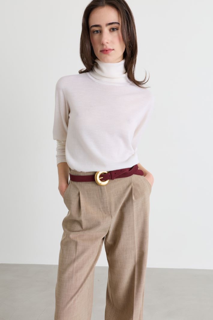 Relaxed-fit roll-neck jumper - WHITE - Intrend - 2