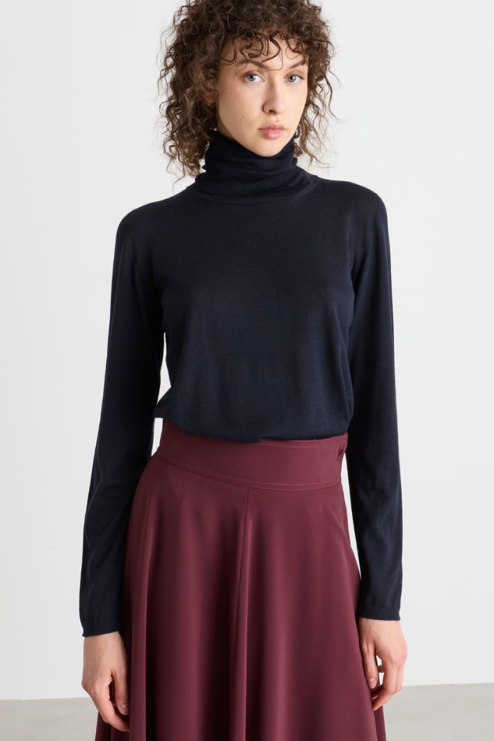 Relaxed-fit roll-neck jumper - BLUE - Intrend - 2