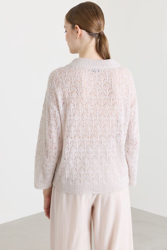 Lochstrickpullover - WEISS - Intrend - 4