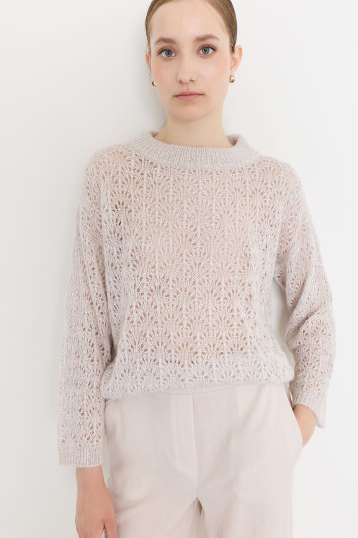 Lochstrickpullover - WEISS - Intrend - 3