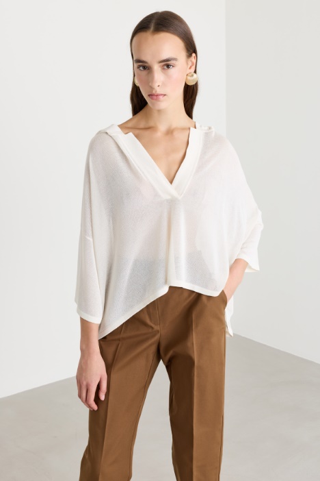 Maglia boxy in cotone e viscosa - Intrend
