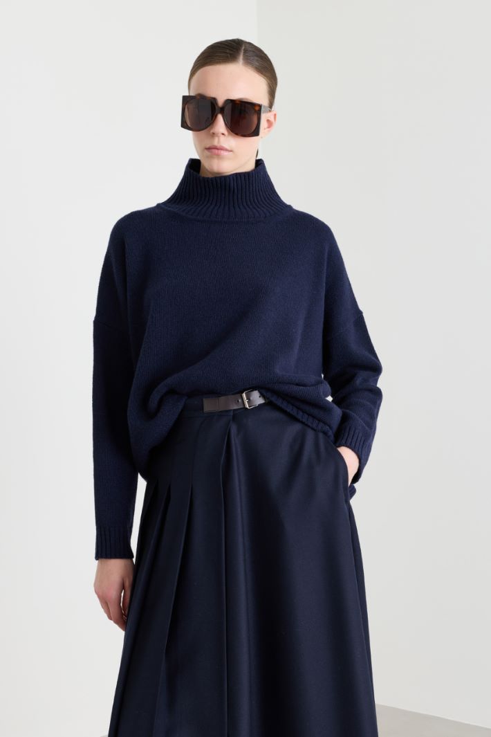 Oversize-Pullover mit Kraterkragen - BLAU - Intrend - 2