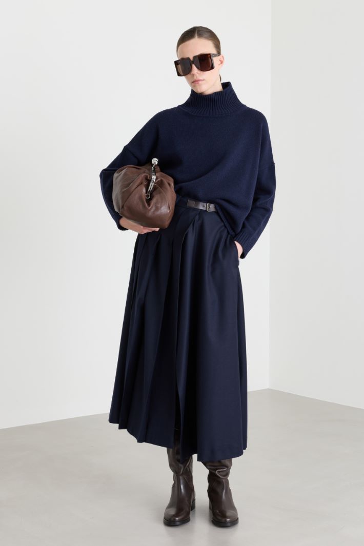 Oversize-Pullover mit Kraterkragen - BLAU - Intrend