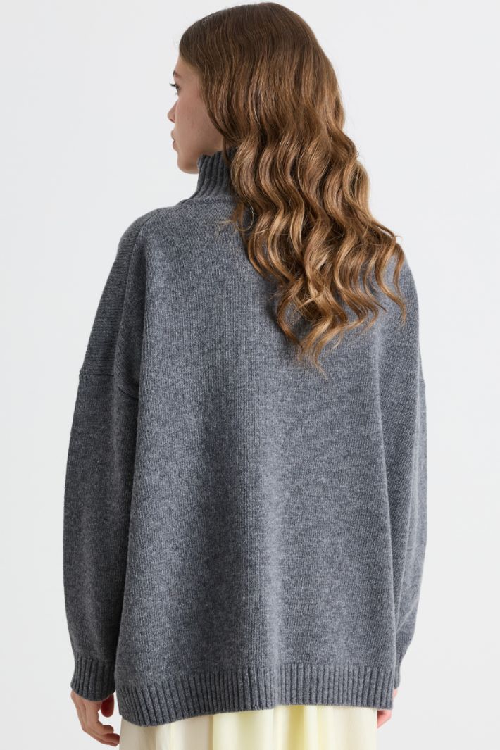 Pull oversize à col cheminée - GRIS - Intrend - 4