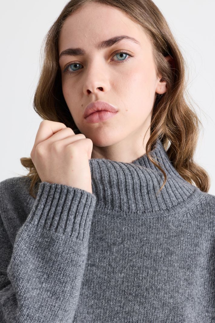 Pull oversize à col cheminée - GRIS - Intrend - 3