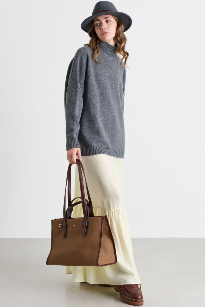 Pull oversize à col cheminée - GRIS - Intrend