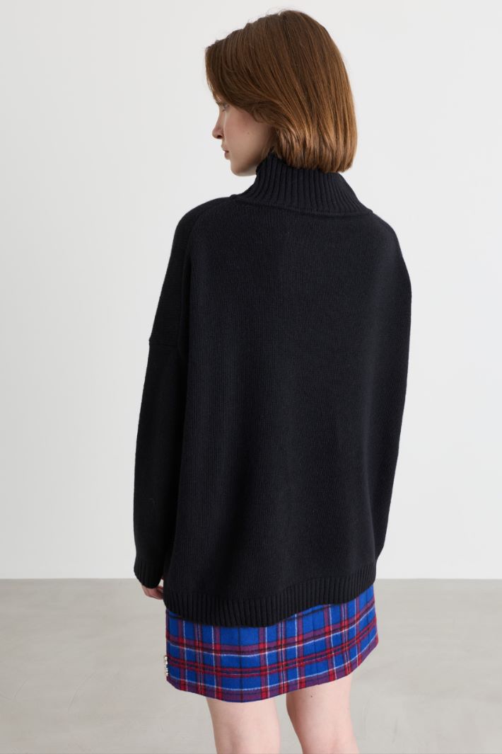 Pull oversize à col cheminée - NOIR - Intrend - 4