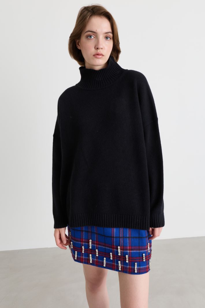 Pull oversize à col cheminée - NOIR - Intrend - 2