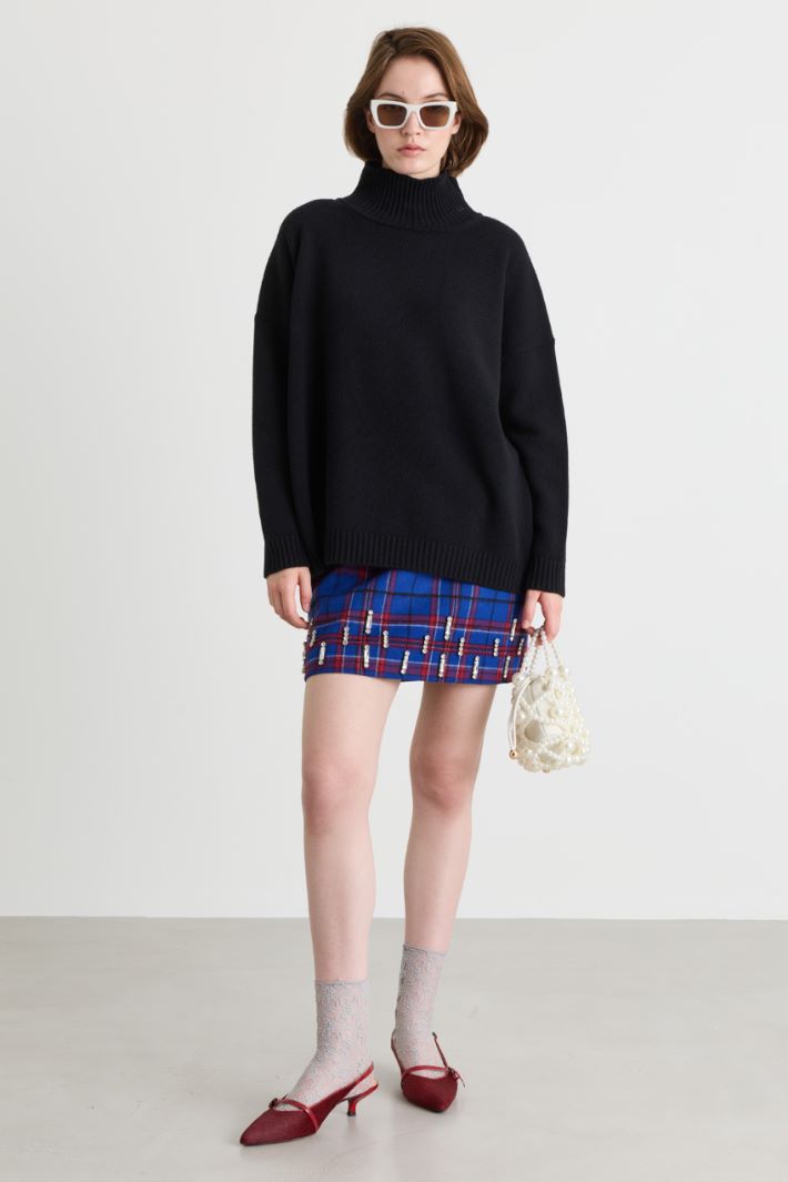 Pull oversize à col cheminée - NOIR - Intrend