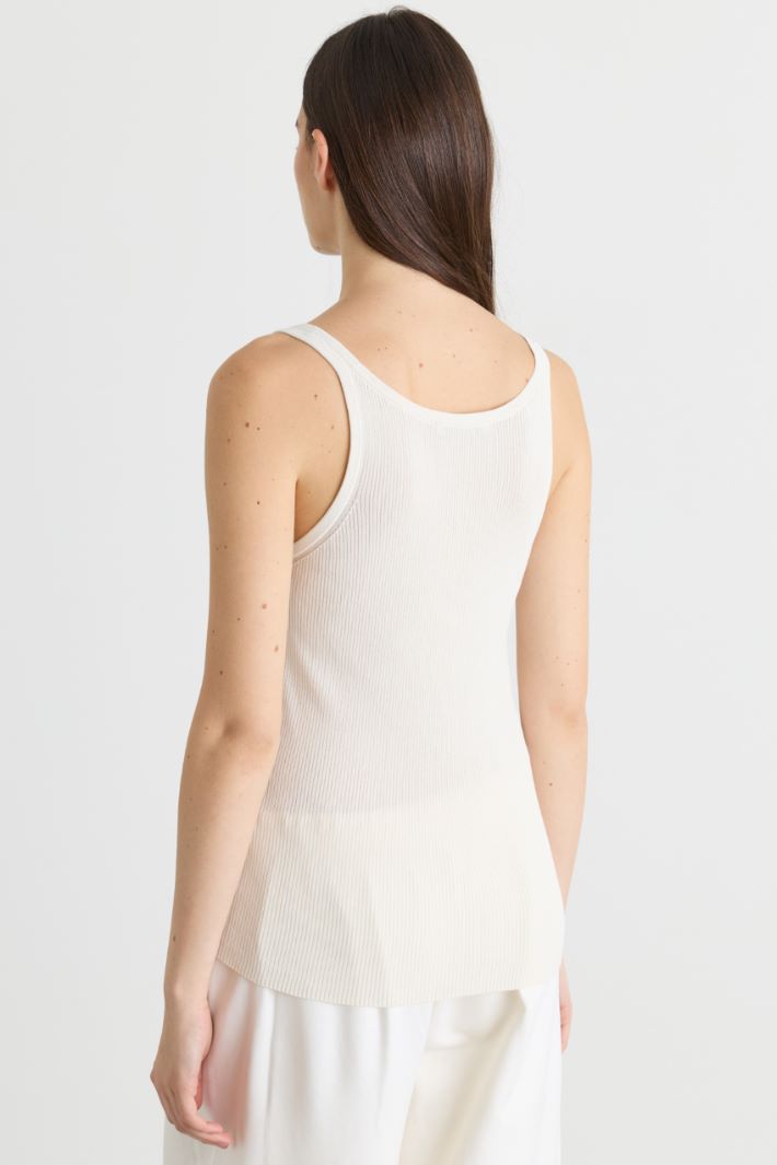 Fitted Vest Top - WHITE - Intrend - 4