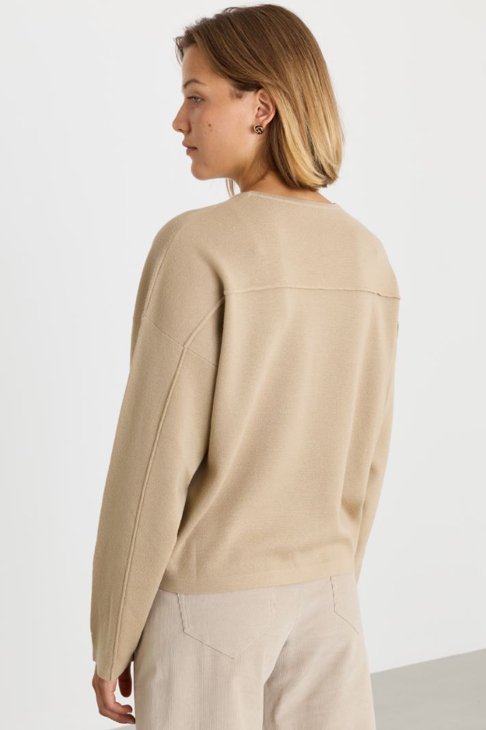 Maglia a spalla scesa - BEIGE - Intrend - 4