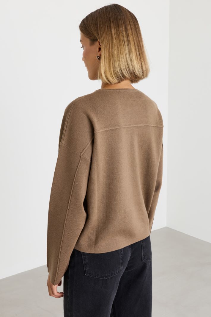 Maglia a spalla scesa - MARRONE - Intrend - 4
