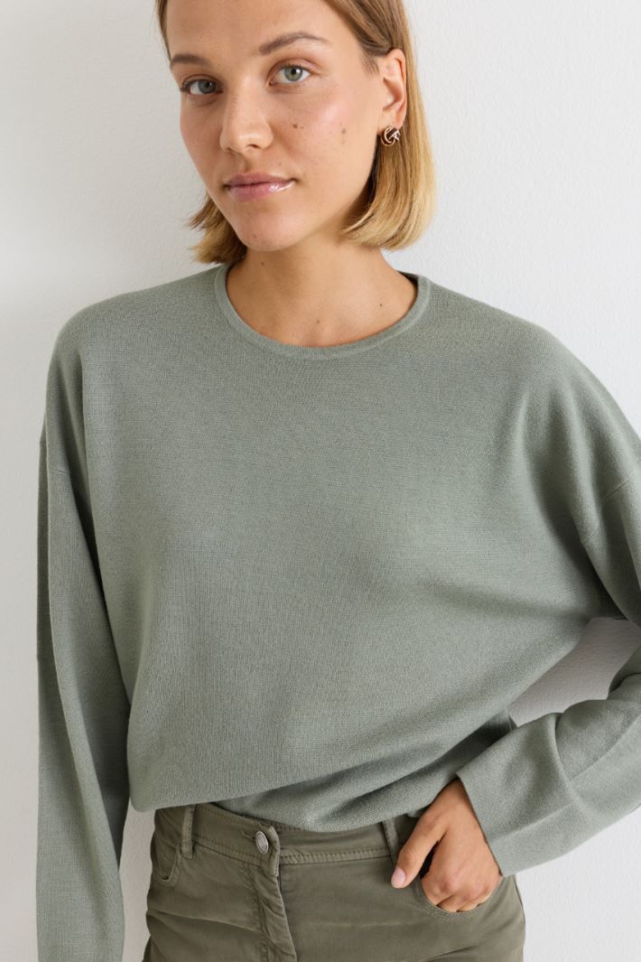 Maglia a spalla scesa - VERDE - Intrend - 3