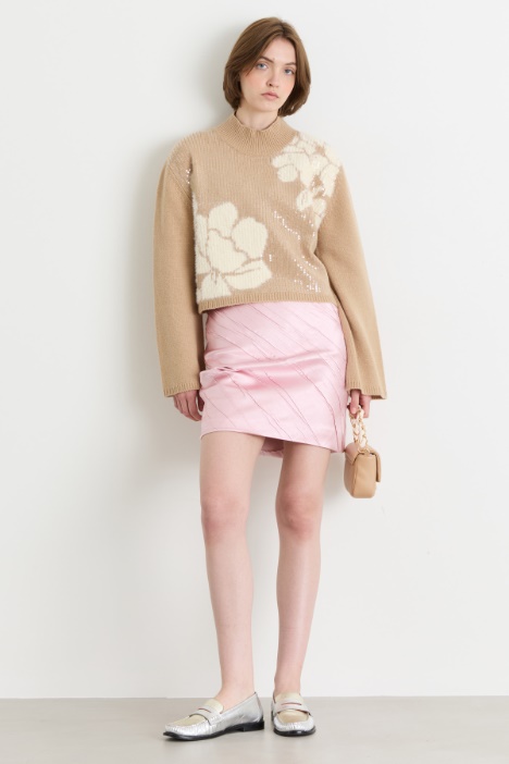 Maglia a intarsio con paillettes - Intrend