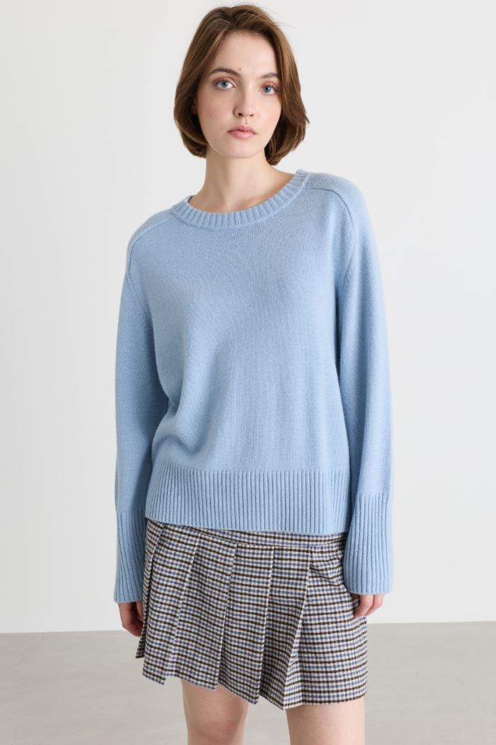 maglia con maniche raglan - AZZURRO - Intrend - 2