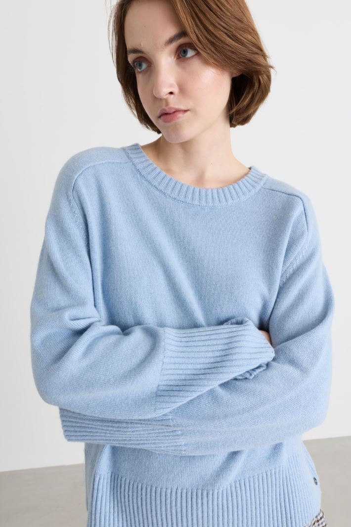 maglia con maniche raglan - AZZURRO - Intrend - 3