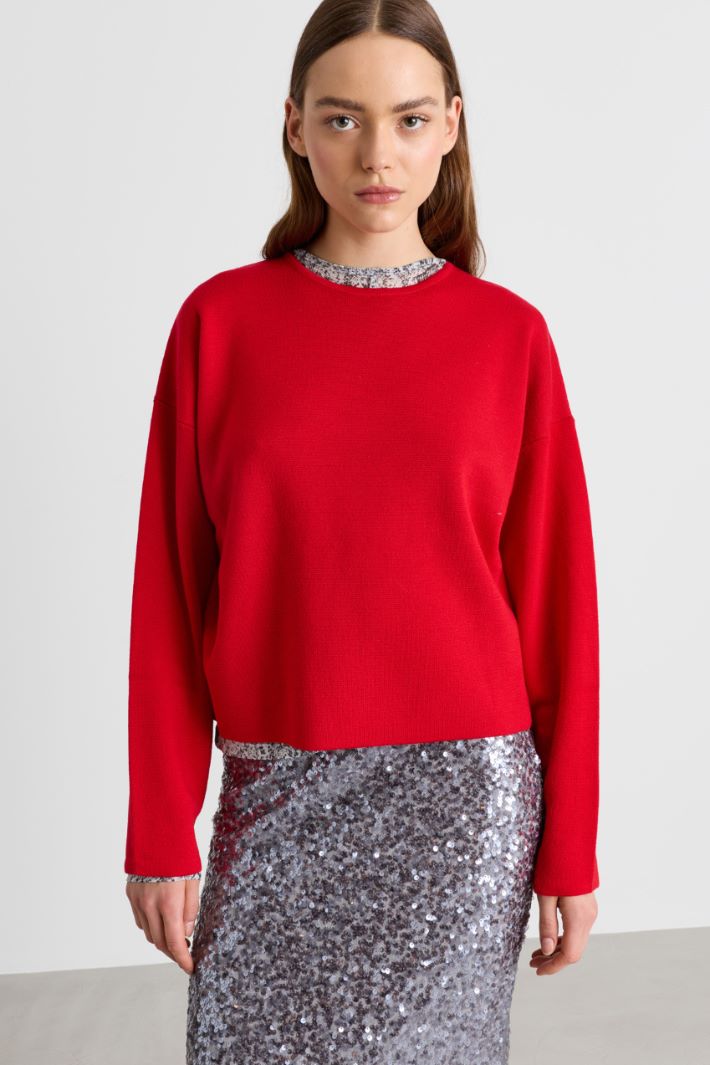 Maglia a spalla scesa - ROSSO - Intrend - 2