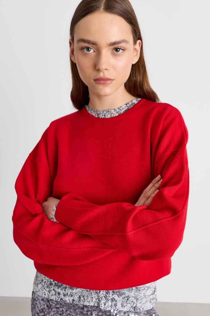Maglia a spalla scesa - ROSSO - Intrend - 3