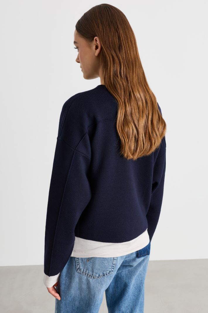Maglia a spalla scesa - BLU - Intrend - 4