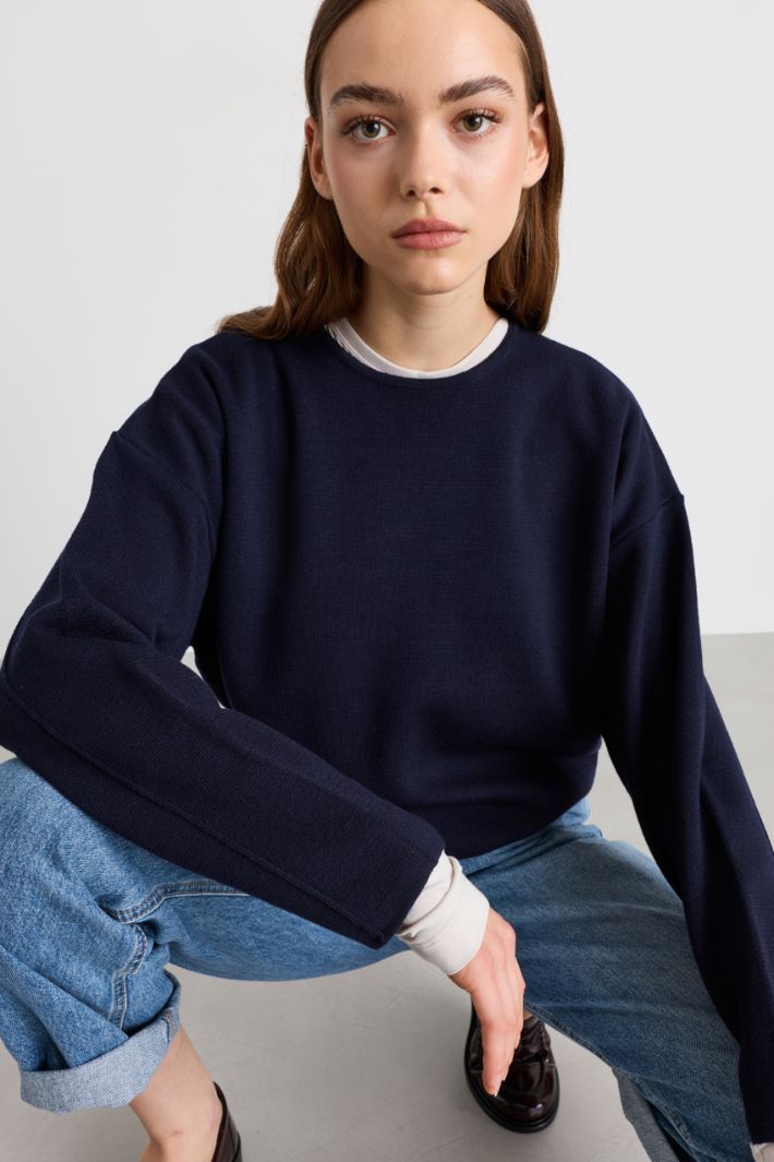 Maglia a spalla scesa - BLU - Intrend - 3