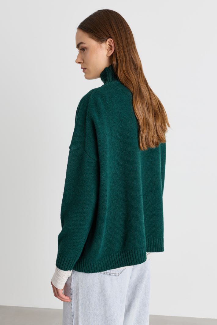 Pull oversize à col cratère - VERT - Intrend - 4