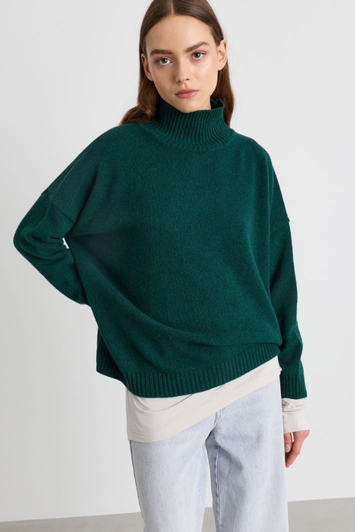 Pull oversize à col cratère - VERT - Intrend - 2