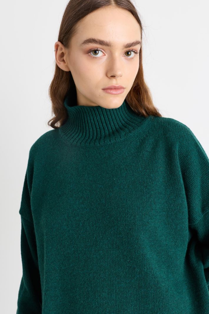 Pull oversize à col cratère - VERT - Intrend - 3
