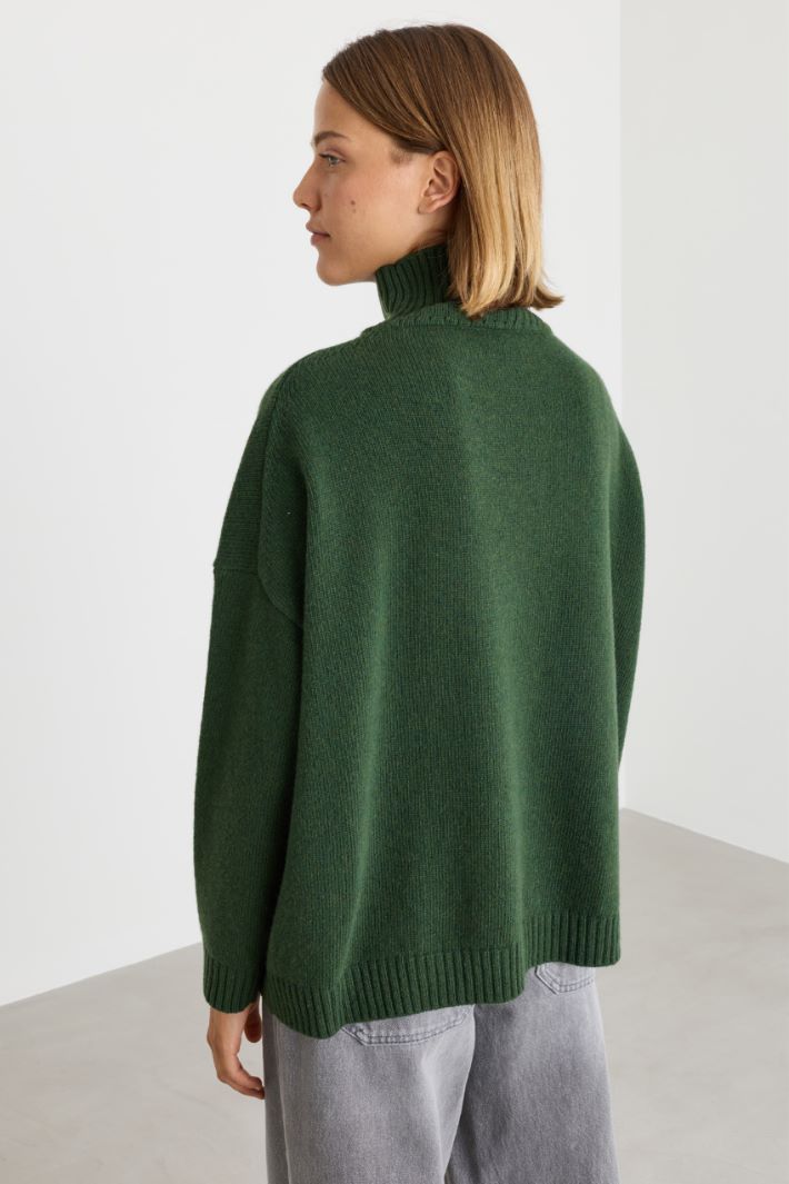 Pull oversize à col cratère - VERT - Intrend - 4