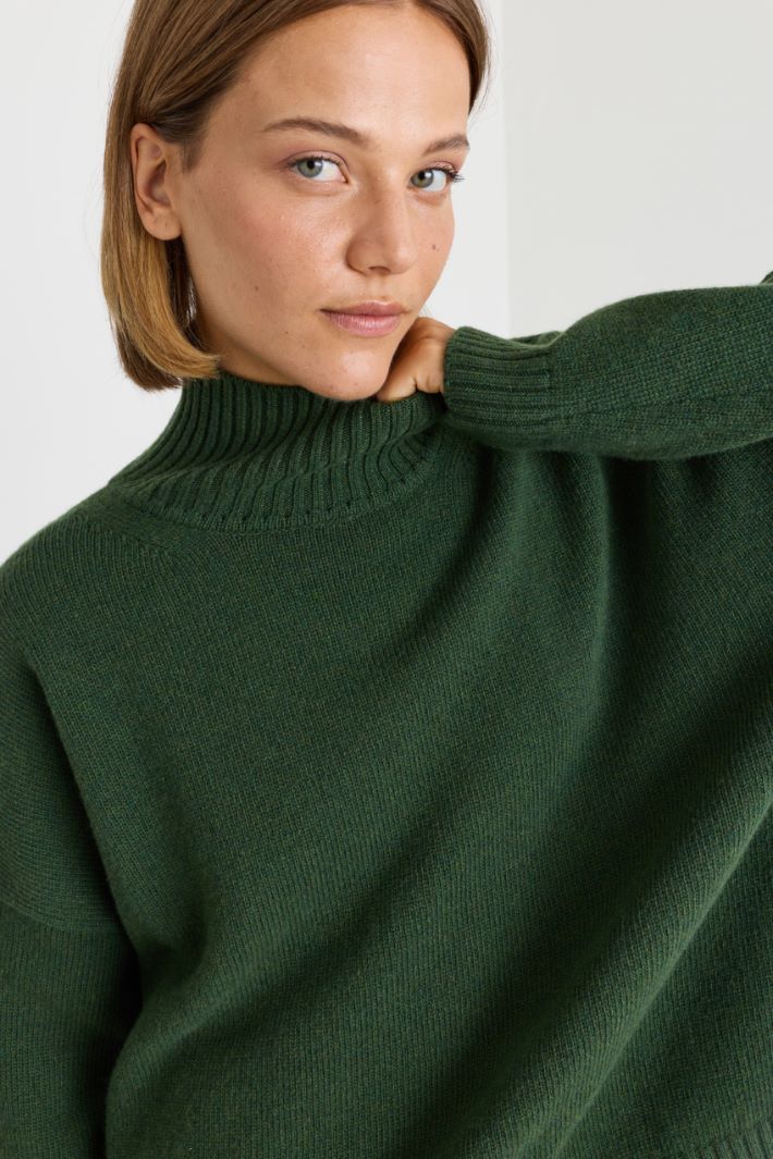 Pull oversize à col cratère - VERT - Intrend - 3