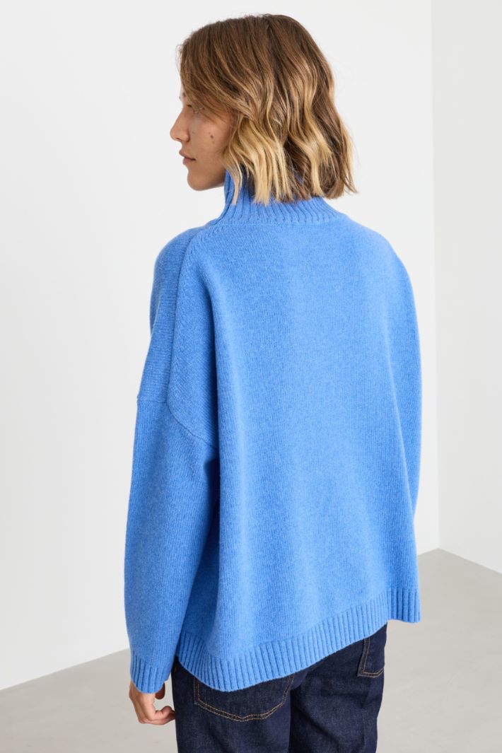 Pull oversize à col cratère - BLEU CLAIR - Intrend - 4