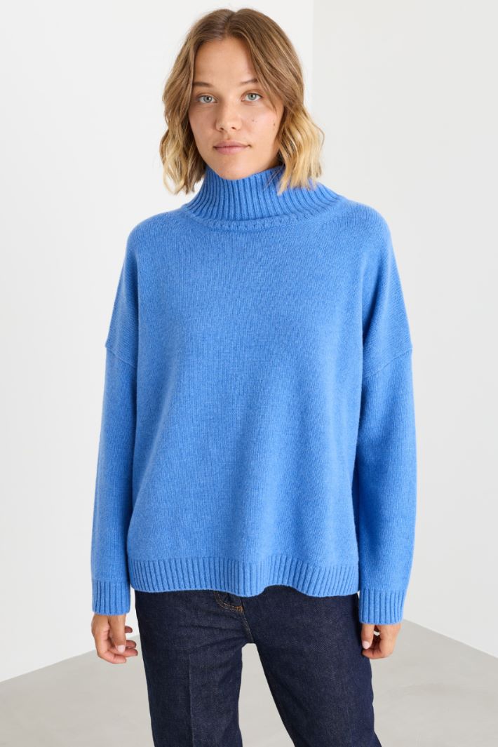 Pull oversize à col cratère - BLEU CLAIR - Intrend - 2
