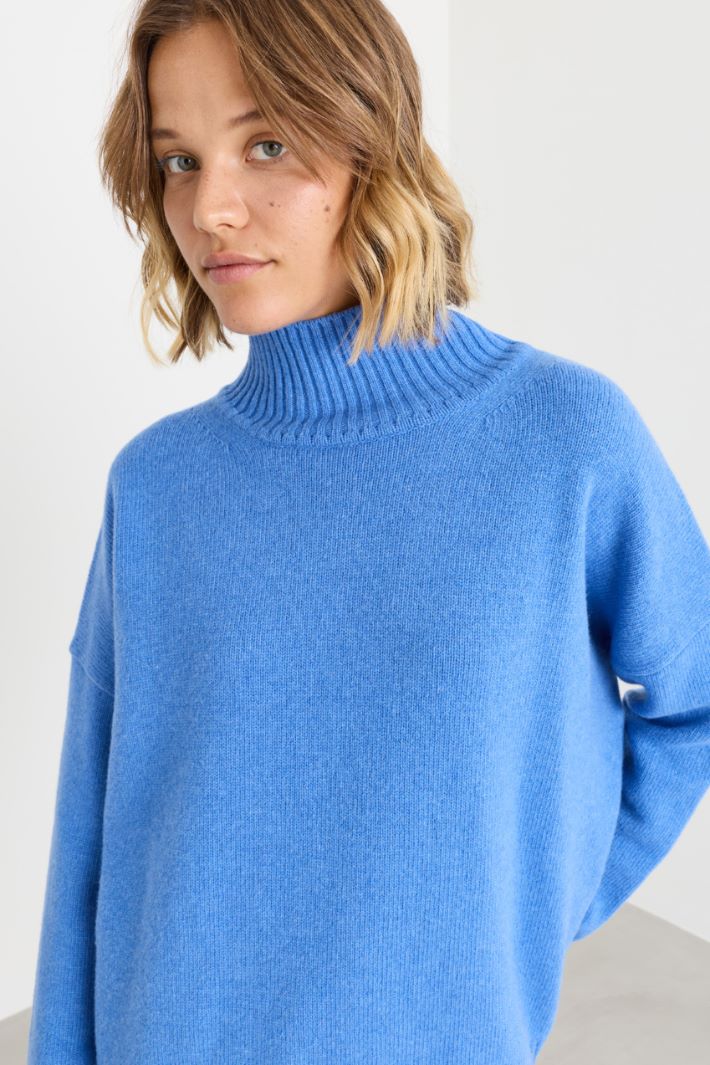 Pull oversize à col cratère - BLEU CLAIR - Intrend - 3