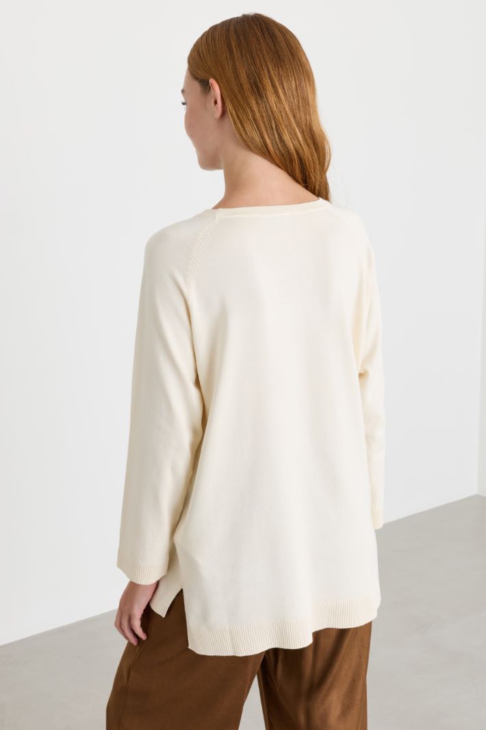 Maglia con manica raglan - BIANCO - Intrend - 4