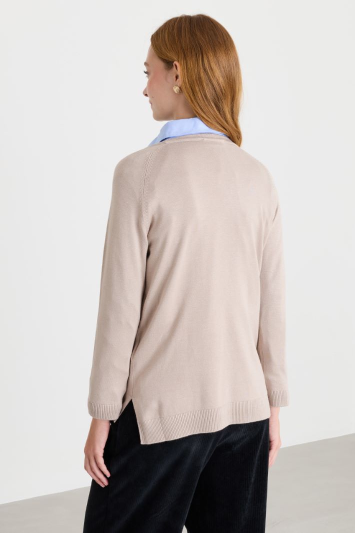 Maglia con manica raglan - BEIGE - Intrend - 4