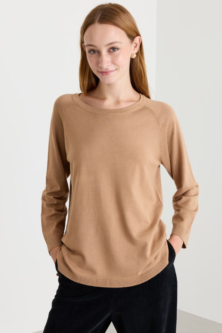 Maglia con manica raglan - CAMMELLO - Intrend - 2