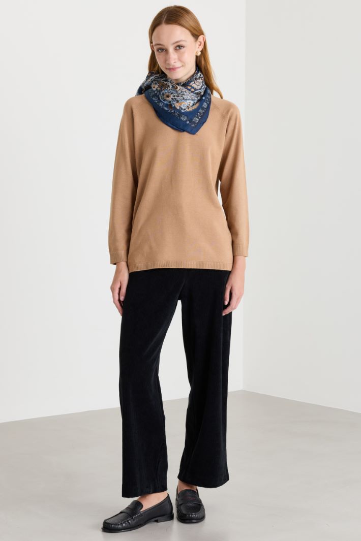 Maglia con manica raglan - CAMMELLO - Intrend