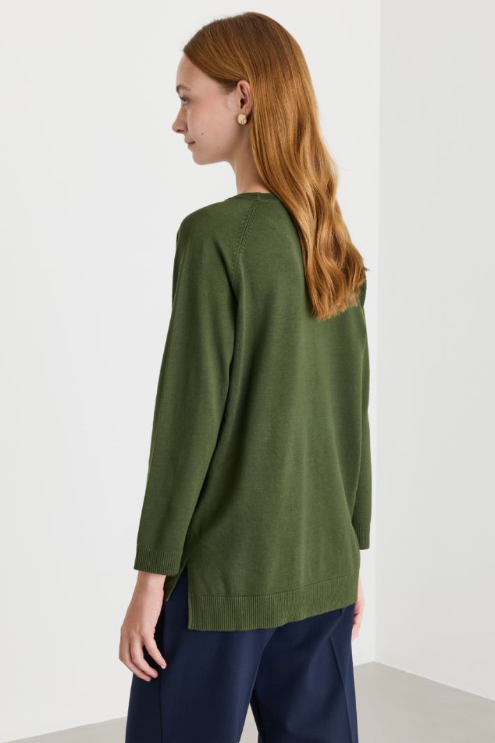 Maglia con manica raglan - VERDE - Intrend - 4
