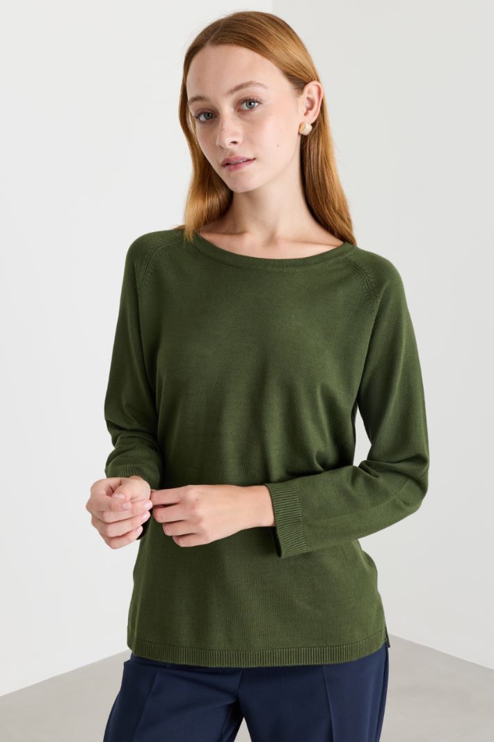 Maglia con manica raglan - VERDE - Intrend - 2