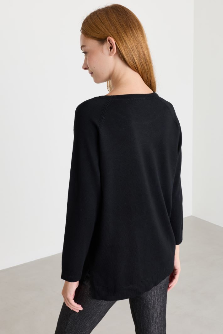 Maglia con manica raglan - NERO - Intrend - 4