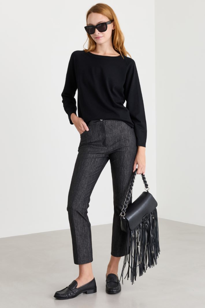 Maglia con manica raglan - NERO - Intrend
