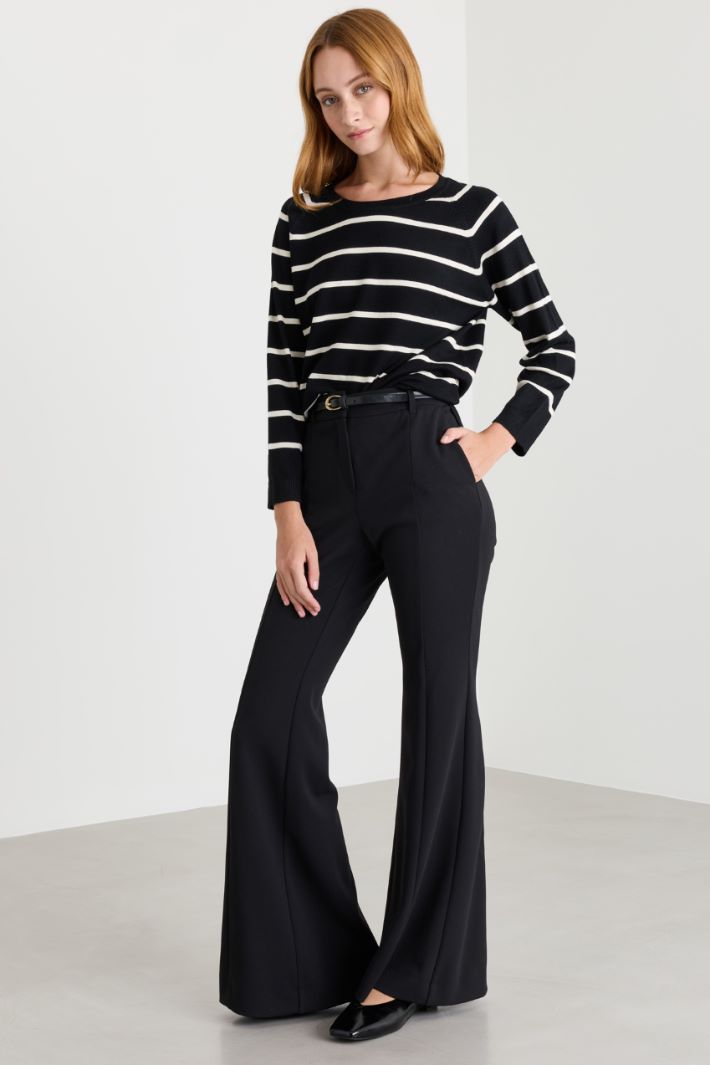 Maglia con manica raglan - NERO BIANCO - Intrend