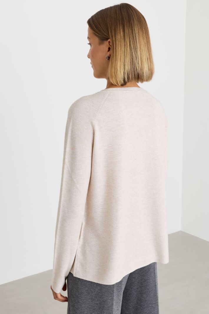 Weicher Pullover mit Raglanärmeln - ELFENBEIN - Intrend - 4