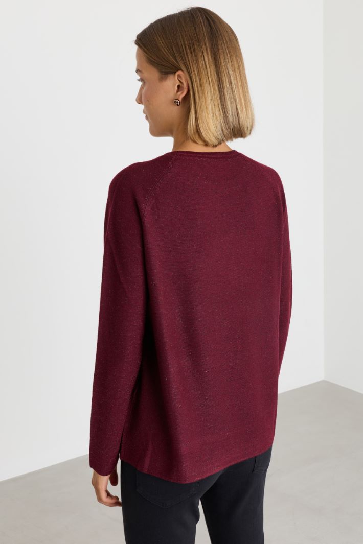 Weicher Pullover mit Raglanärmeln - BORDEAUX - Intrend - 4