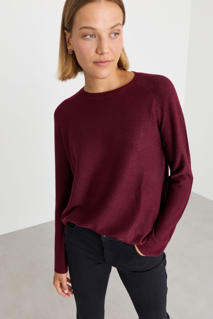 Weicher Pullover mit Raglanärmeln - BORDEAUX - Intrend - 3
