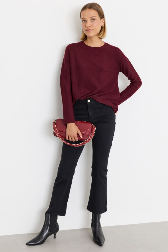 Weicher Pullover mit Raglanärmeln - BORDEAUX - Intrend