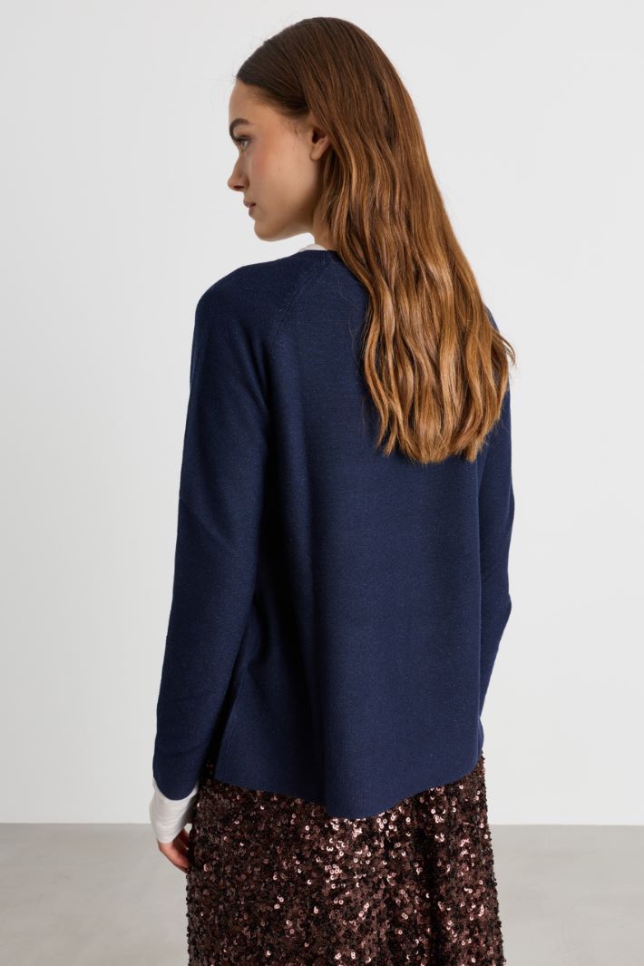 Weicher Pullover mit Raglanärmeln - BLAU - Intrend - 4
