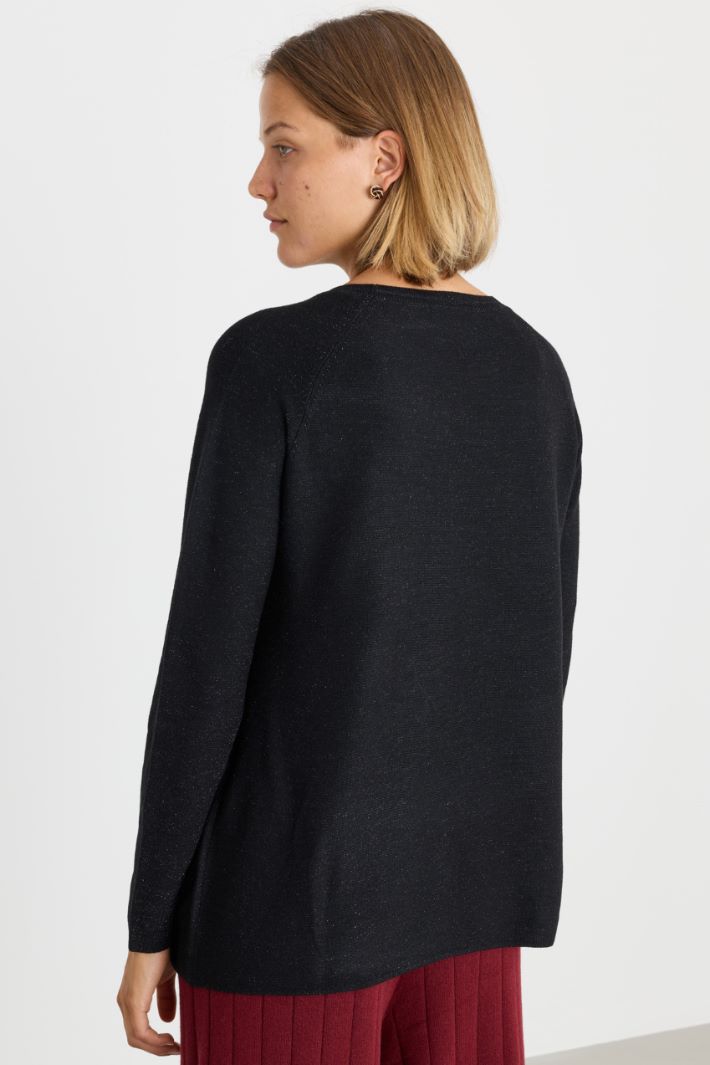 Weicher Pullover mit Raglanärmeln - SCHWARZ - Intrend - 4